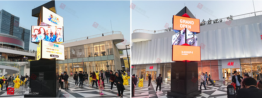  韩国魔方柱Part 2-已正式投入使用，会跳舞的显示屏 新型led广告设备 与皮卡丘共同萌翻全场