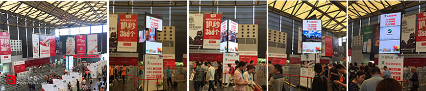  魔方柱惊艳上海烘焙展，效果鹤立鸡群，卓越不凡！ 会跳舞的显示屏 新型led广告设备 波浪伸缩屏广告牌